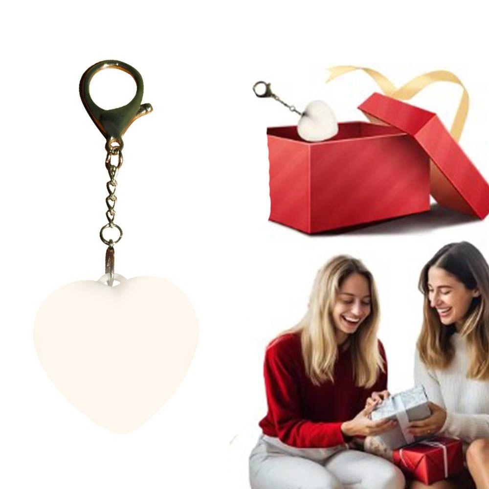 Rechargeable Love Shape Keychain Light Lightweight Heart Shape Bag Lamp For Women/Girls