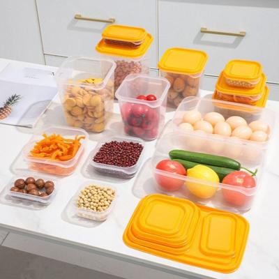 17Pcs/Set Stackable Fresh Keeping Box with Lid Reusable Meal Prep Container Sealed Plastic Airtight Container Dishwasher