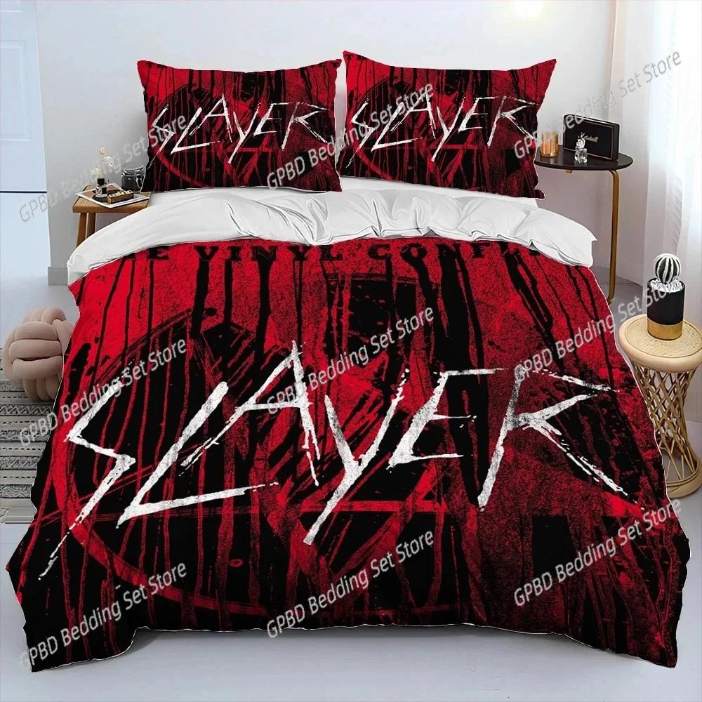 Одеяло 3D-печать Slayer Музыкальная группа Хэви-метал Комплект постельного белья Спальня Мягкий Современный S Удобное Стеганое одеяло