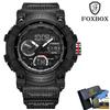FOXBOX Military Digital Watch for Men Outdoor Mens Sport Watches Clock 50M Waterproof Luminous Chronograph Electronic Wristwatch