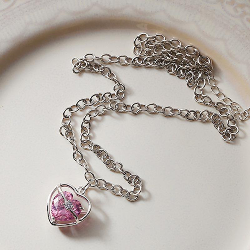 Панк Толстая Цепь Замок Подвеска в Форме Сердца Чокер Ожерелье для Женщин Ретро Цвет Металлическая Цепочка на Шею Женские Ювелирные Изделия Подарок