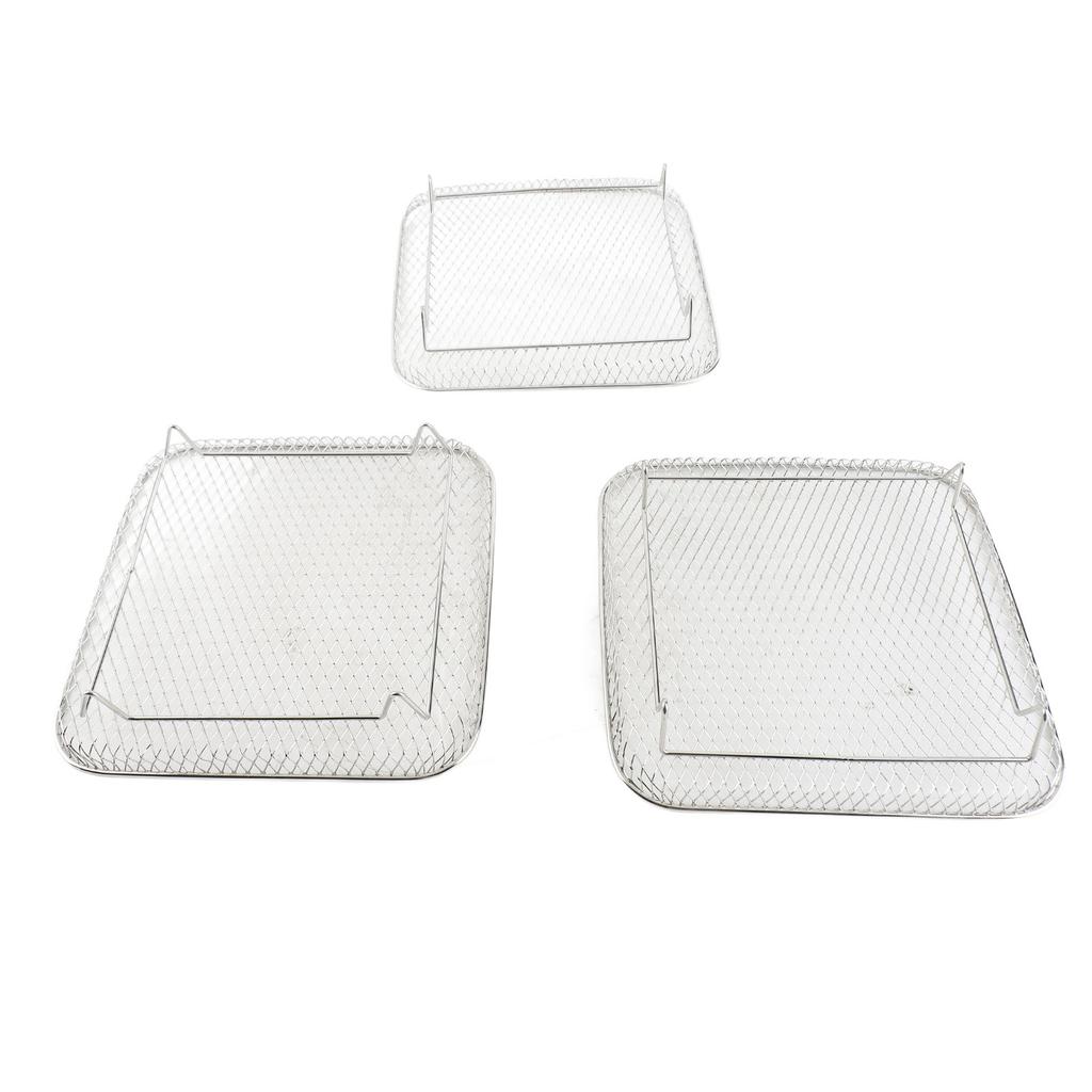 3-ярусная квадратная решетка для фритюрницы, можно мыть в посудомоечной машине, нержавеющая сталь SUS304, аксессуар для жарки и гриля для фритюрницы