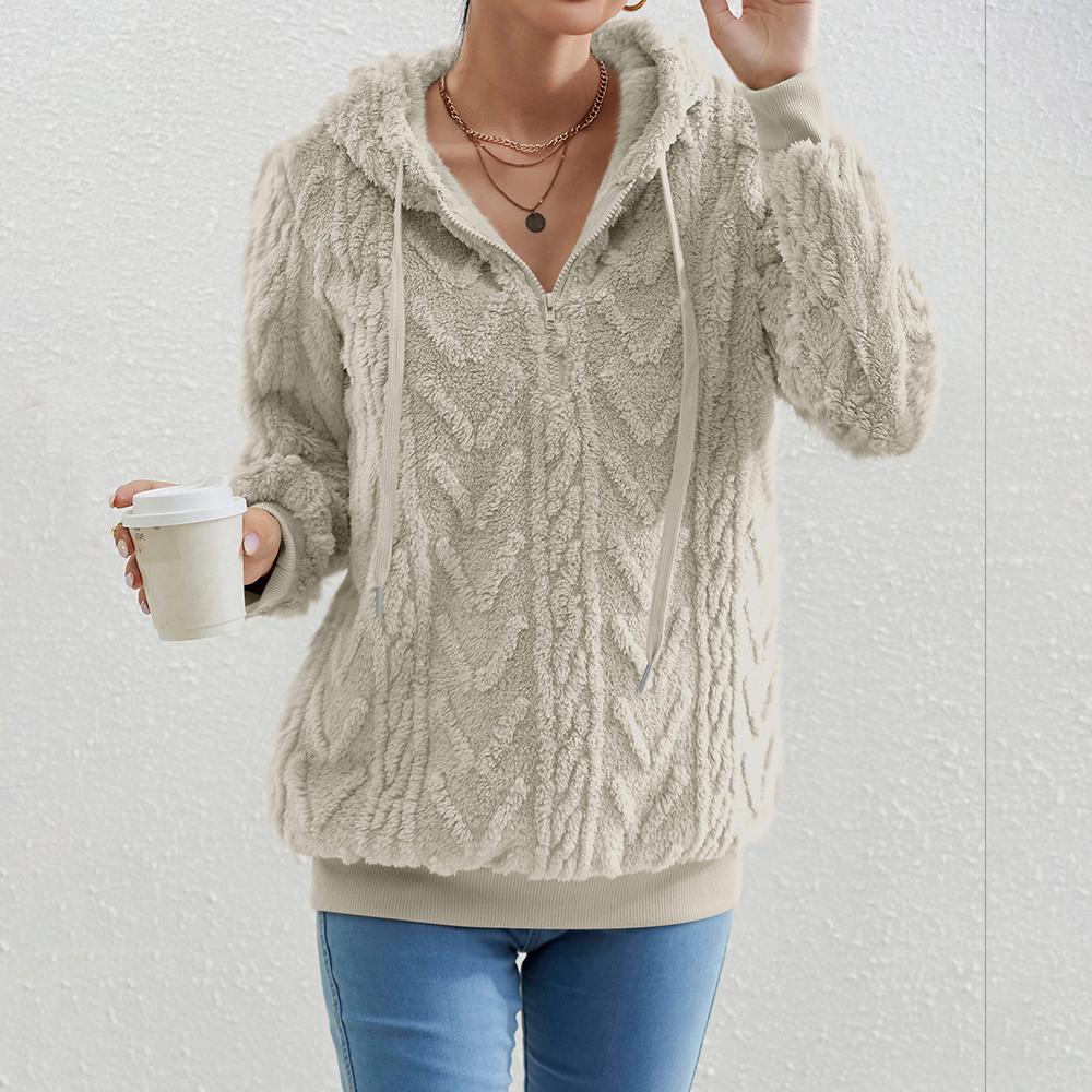 Женские пушистые флисовые толстовки, женские осенние толстовки с капюшоном на молнии, пуловеры, топы