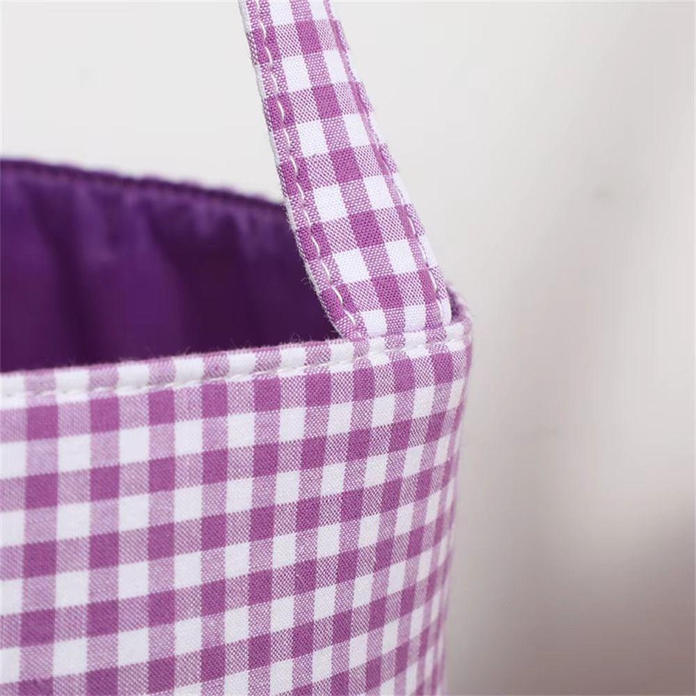 Trick or Treat Halloween Candy Basket Tote Bag Style Plaid Design Treat Bags Large Capacity Decoration Supplies