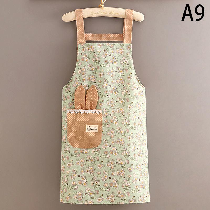Хлопковый холст с цветочным принтом для женщин, кухонный маслостойкий фартук с карманами и регулируемым поясом, водонепроницаемый фартук без рукавов