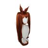 90 см Uma Musume Pretty Derby Daiwa Scarlet Парик для косплея Оранжево-красный парик с челкой Уши-конский хвост Синтетические волосы Термостойкие