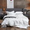 Solid Color Simulation Silk Bedding Bed Sheet Quilt Cover Pillowcase 4-piece Set