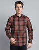 Mens Checks Brown Collar Neck Full Sleeve Shirt