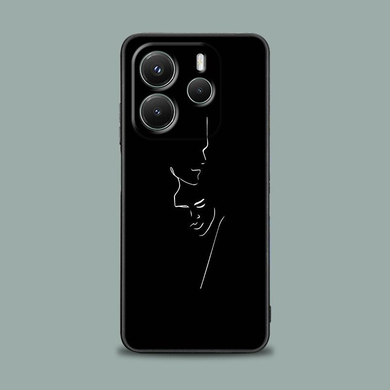 Phone Case for Xiaomi Redmi 15C 14C 12C 13C 4G Redmi Note 15 14 13 12 11 10 Pro Plus 12S Cover Sexy Line Art Lover Couple Kiss