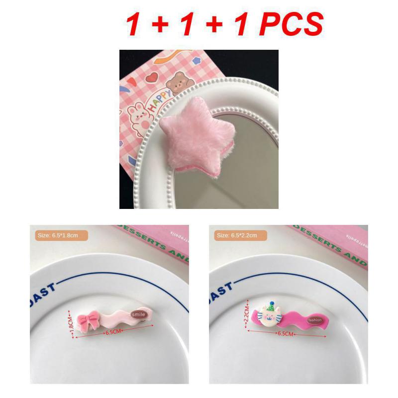 Cartoon Big Eyes Plush Ball Hairpins for Women Girls Funny Rainbow Color Ugly Doll Bangs Side Duck Bill Clips Barrettes Headwear