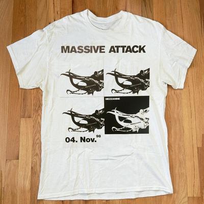 MASSIVE ATTACK Mezzanine Тур Группы Подарок для Фанатов S-5XL Футболка Унисекс Футболка