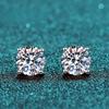 Real 0.1-2 Carat D Color Moissanite Earrings For Women 100% 925 Sterling Silver with White Gold Plated Wedding Jewelry