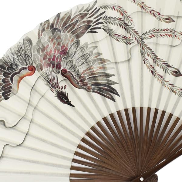 Кимоно Киото антибактериальное японское бумажное Четыре священных 22 см [Стильный Ироха] Веер, Веер, Звери, Караки, Мужское, (Сузаку)