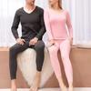 2 шт./комплект зимнее женское термобелье комплект круглый вырез бесшовный длинный рукав