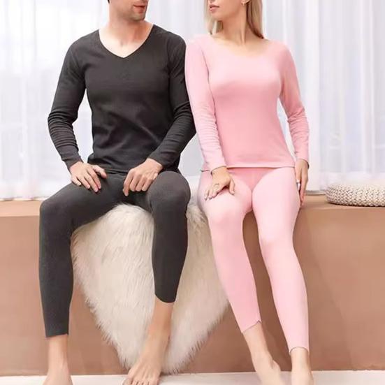 2 шт./комплект зимнее женское термобелье комплект круглый вырез бесшовный длинный рукав