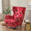 Рождественский чехол для стула с колокольчиком, эластичные чехлы на кресла Kingback из спандекса, эластичные чехлы для одного дивана с чехлом на подушку сиденья
