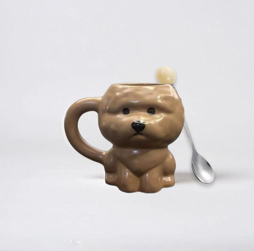 Керамическая кружка для щенка бишона, милая, креативная, забавная, для дома, для питья, офисная кофейная чашка, парная чашка