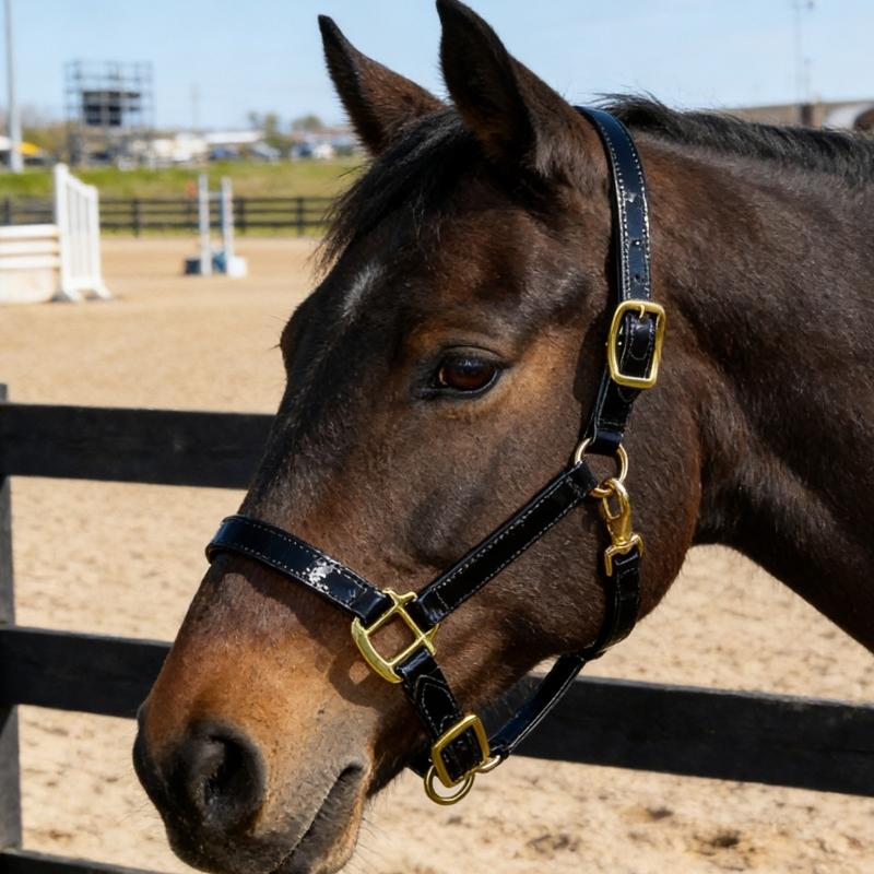 Smell Frees Equestrians Horse Headstall Bridle With Golden Buckles Smooth Soft Leather Surfaces For Effortless Cleaning