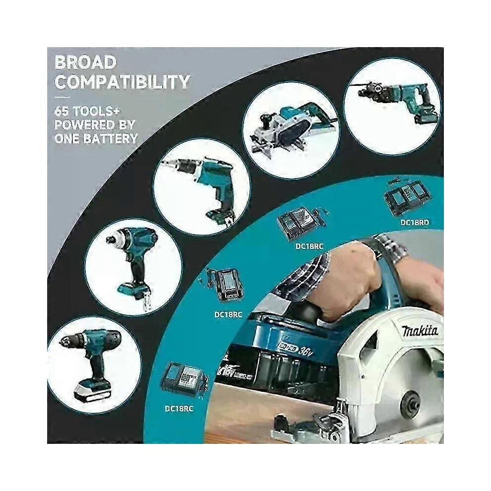 (6,0 Ач 3 шт.)100% Аккумулятор Makita 6 Ач 18 В Makita Bl1830b Bl1850b Bl1850 Bl1840 Bl1860 Bl1815 Замена Литий-ионного аккумулятора-fj