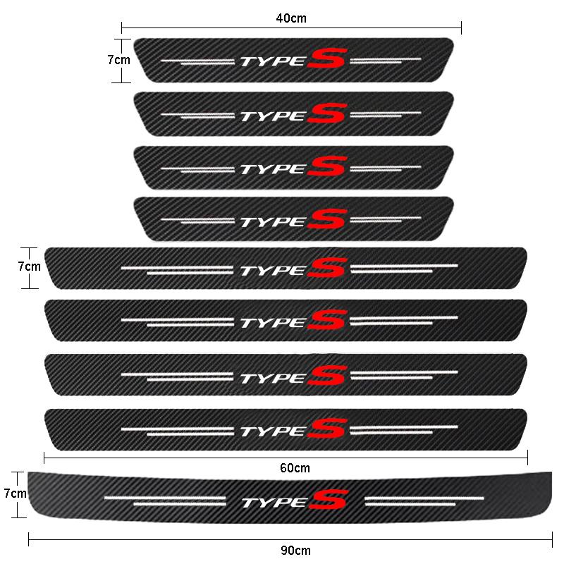 Автомобильный порог багажник бампер педаль анти царапина наклейка наклейка крышка протектор водонепроницаемый для Honda Civic Type R Type S TypeR TypeS