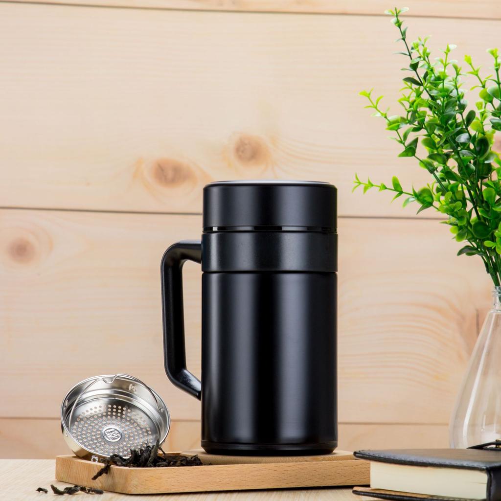 Stainless Steel Thermos Cup Gift Men's Business Office Cup with Handle Filter Tea Cup