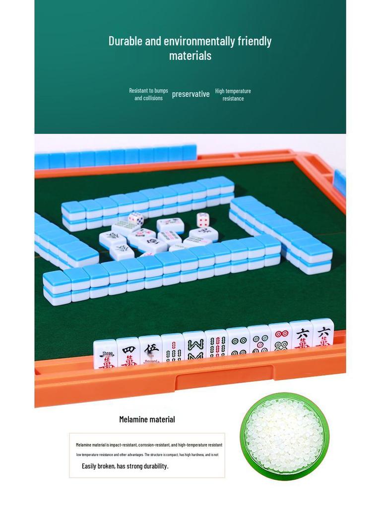 Компактный набор для маджонга: Массивные резные плитки с воробьями, размеры 24 мм и 30 мм, идеально подходят для путешествий и использования в общежитиях