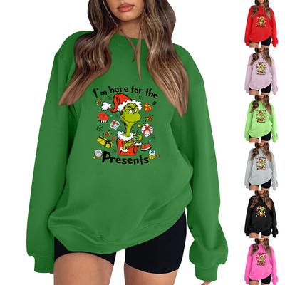 Женская модная легкая рождественская толстовка с длинным рукавом
