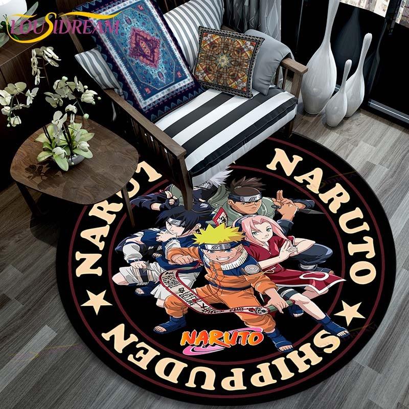 Ковер для гостиной, детские круглые коврики с рисунком Наруто с 3D рисунком для журнального столика, домашний детский напольный ковер, противоскользящий