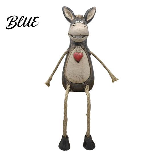 Elegant Table Decorations for Office Rustic Donkey Shelf Sitter Figurine, Hanging Leg Farm Animal Statue, Modern Interior Decoration Pieces Whimsical