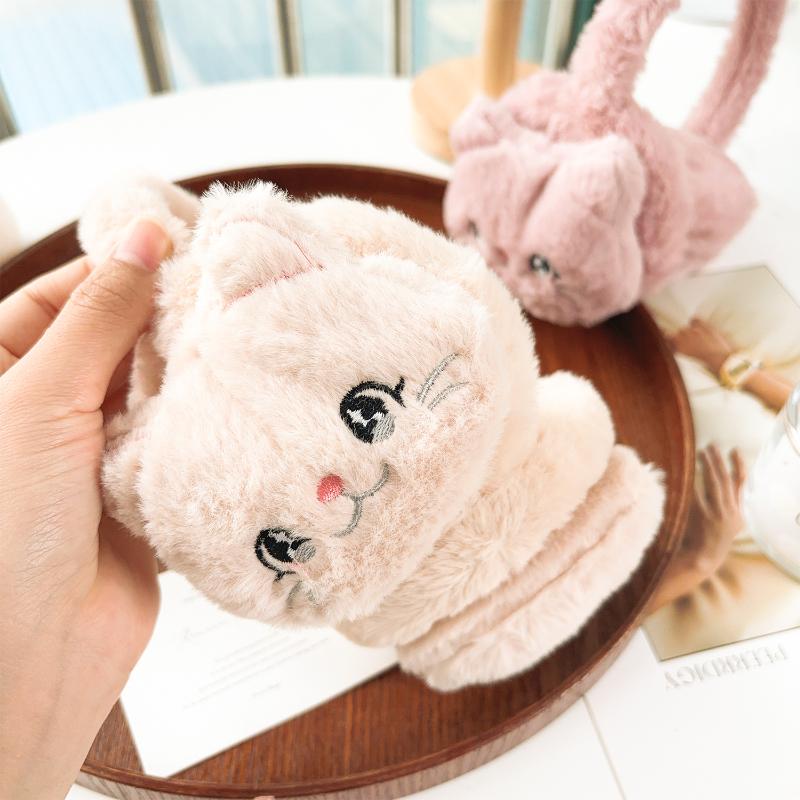 1PC Cute Animal Plush Ear Warmer Earwrap Soft Folding Earflap Ear Cover Winter Warm Earmuff For Children Outdoor Cold Protection