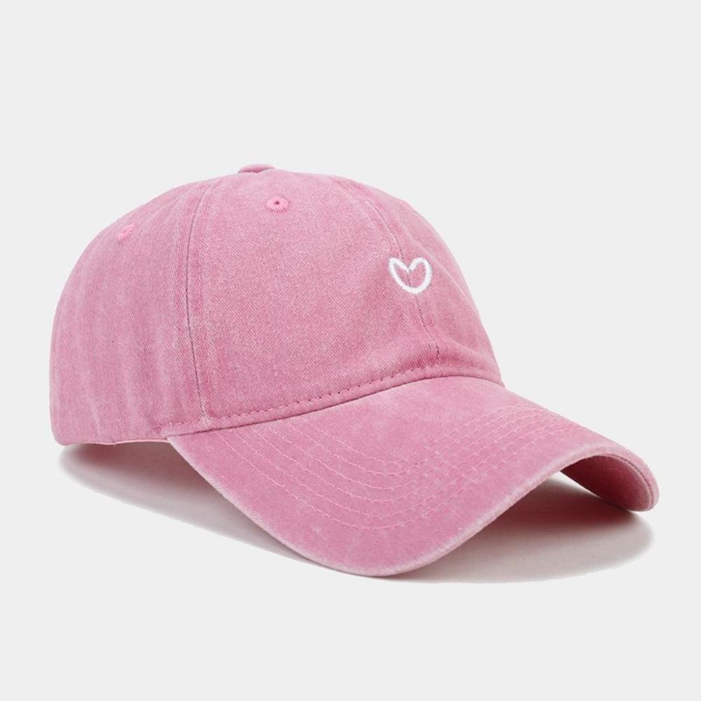 Washed Cotton Sun Hat Embroidered Love Sunscreen Cap Casual Baseball Cap Women Men