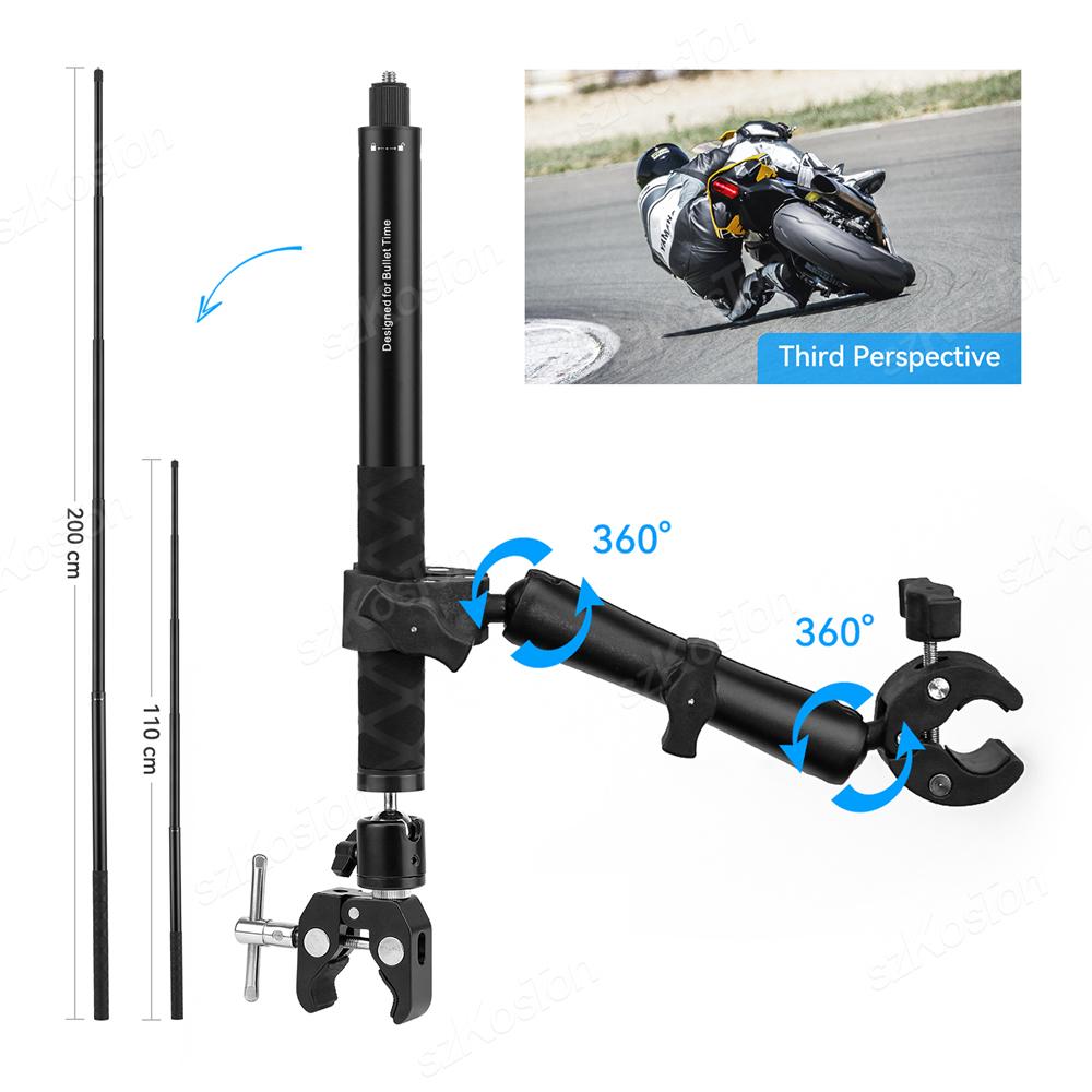 Motorcycle Bicycle Holder Handlebar Mount Bracket For GoPro 12 11 10 9 8 Insta360 X3 DJI Action 4 3 Sport Cameras Accessories