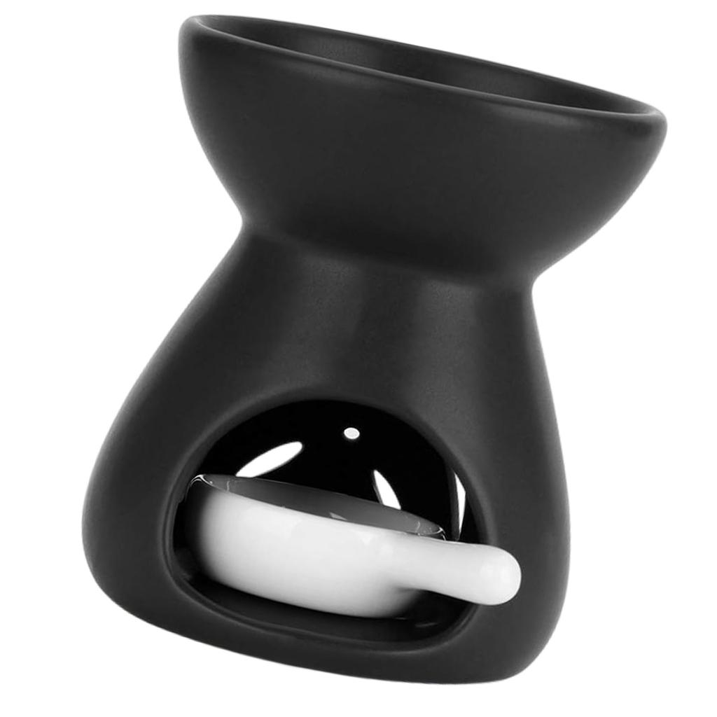 Black Ceramics Aromas Diffuser Wax Melt Burners Oil Warmer Tealight Candle Holder for Relaxation In Bedroom or Studios