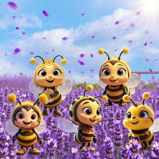 5Pcs/Set Garden Insect Stakes 2D Acrylic Decorative Bee Sign with Stake Planter Insert Ladybug Sign for Potted Plants Patio Yard Balcony