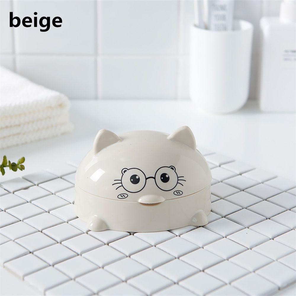 New Bathroom Holder Case Cartoon Soap Dish With Cover Soap Box