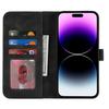 For iPhone 14 Pro Wallet Case Double Folded Edge Skin Touch PU Leather Flip Phone Cover