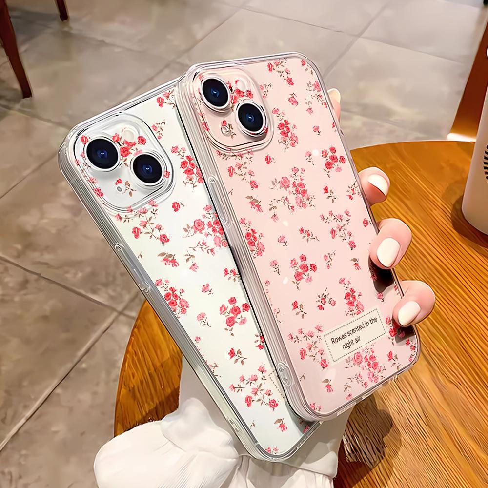 Чехол для мобильного телефона iphone16 с изображением цветка, Apple 17promax, горячая распродажа по внешней торговле, 15 прозрачный чехол для мобильного телефона 14 противоударный мягкий