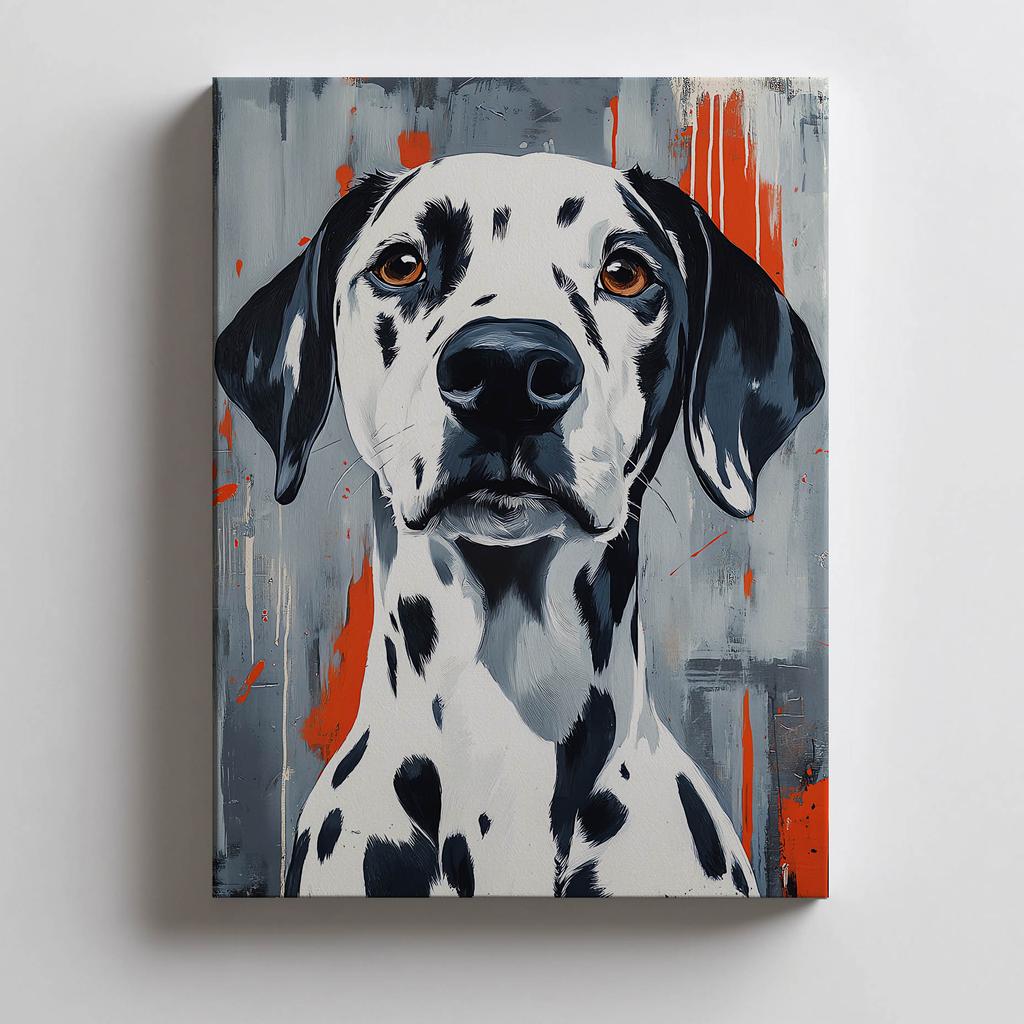 Plakat Dalmatyńczyk W Abstrakcyjnym Stylu Plakat Dalmatyńczyk W Abstrakcyjnym Stylu, 30X40 Cm, Bez Ramy, Płótno Premium Na Blejtramie