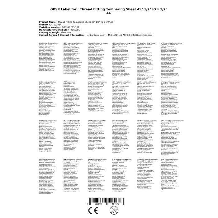 Raccord Fileté Fonte Malléable, Coude 45°, 1/2 Pouce