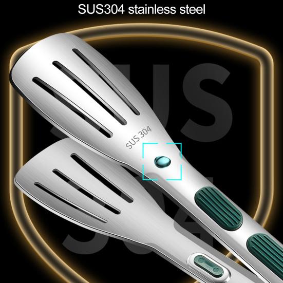 Practical Non-stick Serving Food Lightweight Stainless Steel Food Tongs for Outdoor BBQ Clip