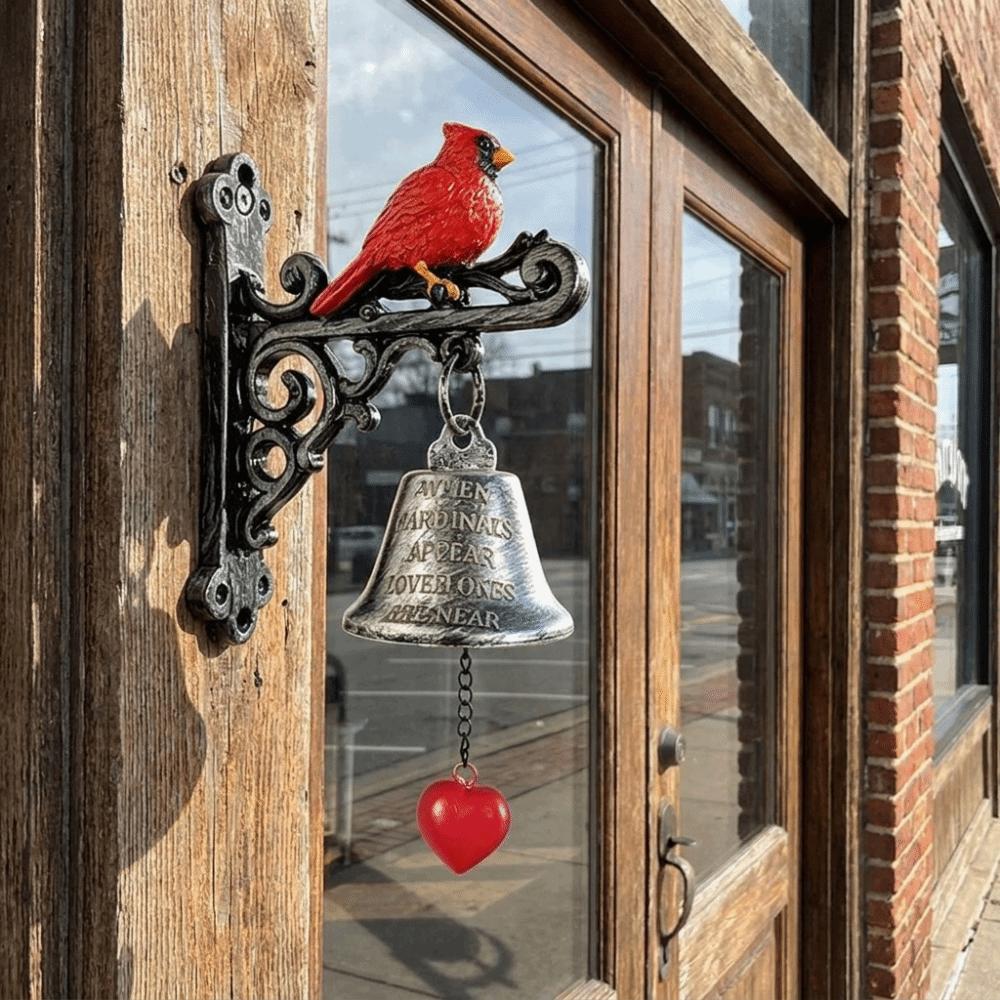 Metal Red Bird Doorbell Sturdy Retro Doorbell Rural Style Wall Mounted Doorbell Entrance Door