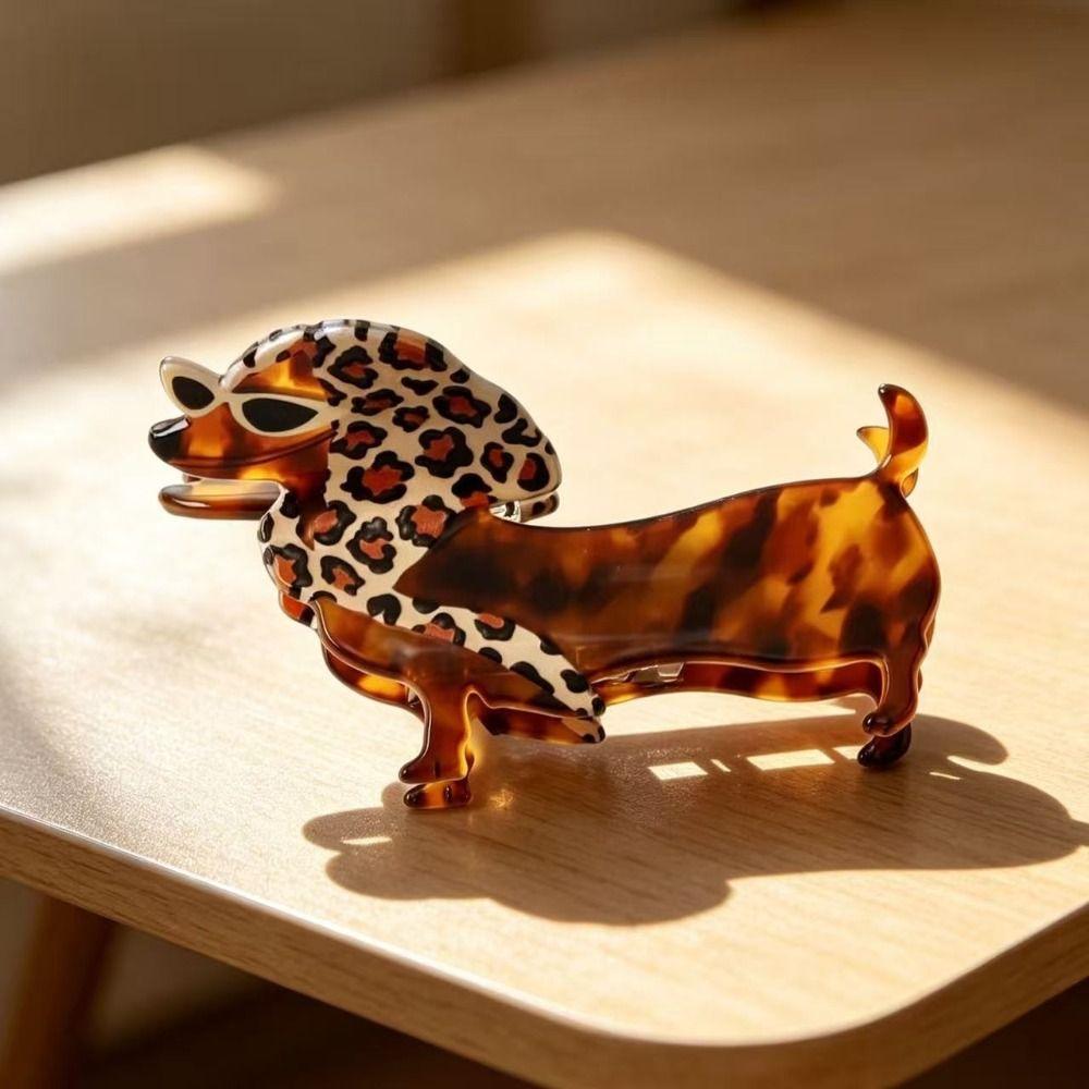 Acetic Acid Sausage Dog Hair Clip Animals Cartoon Hairpin Sweet Dachshund Hair Claw Travel