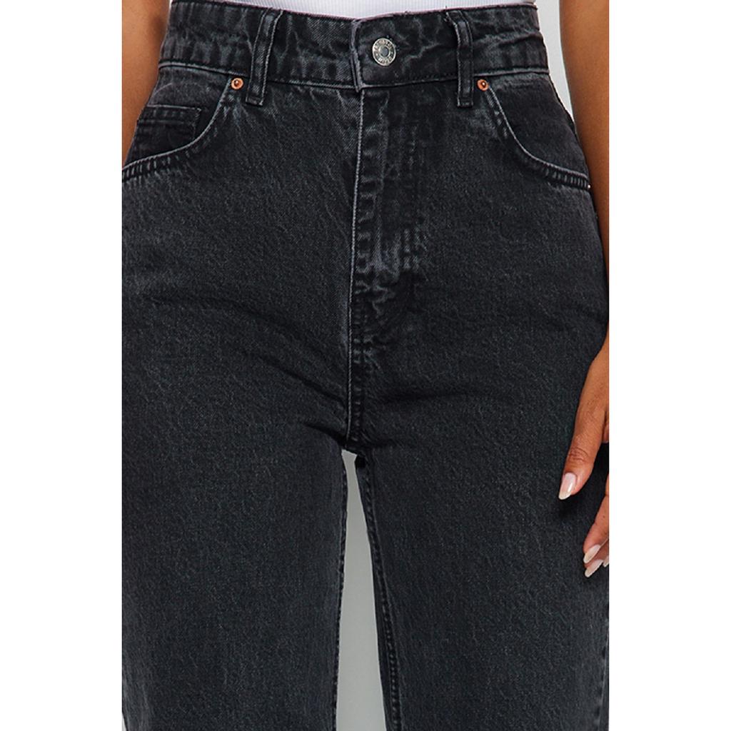 Синие винтажные широкие джинсы с высокой талией с эффектом выцветания Twoaw24je00089