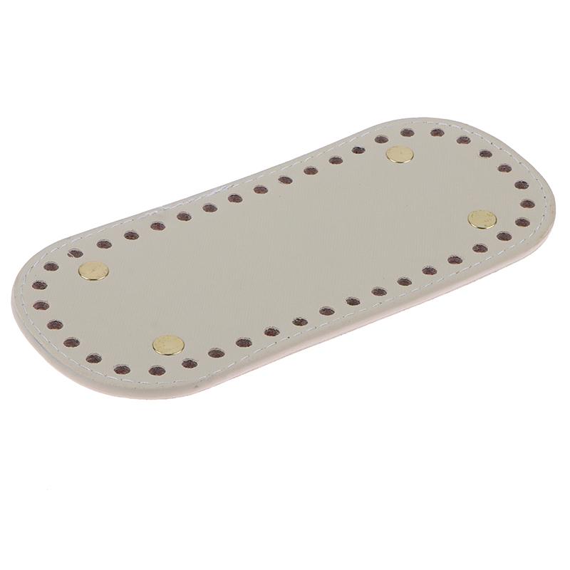 1Pc 8X18Cm Oval Long Bottom For Knitted Bag Pu Leather Bag Handmade Bottom With Holes Diy Crochet Bag Bottom Accessories
