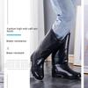Men's Waterproof Non-Slip Rain Boots - High-Top Rubber Shoes with Velvet Lining, Acid and Alkali Resistant.