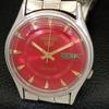 Б/У винтажные мужские часы SEIKO 5 AUTOMATIC 7019A из Японии с красным циферблатом a433456-2 R116-a433456