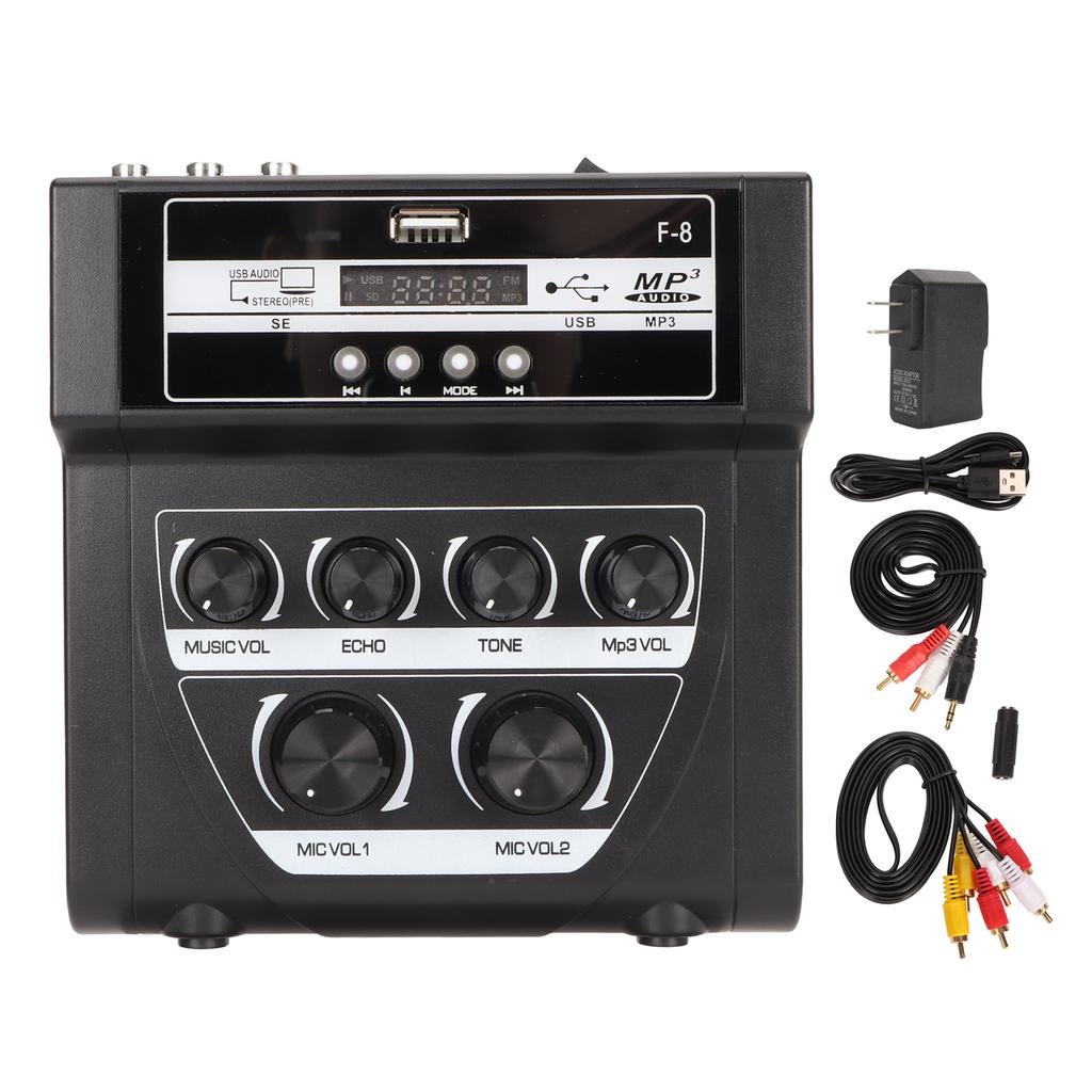 Мини-звуковой микшер, портативный, двойной источник питания, поддержка Bluetooth, запись, воспроизведение MP3, небольшое караоке