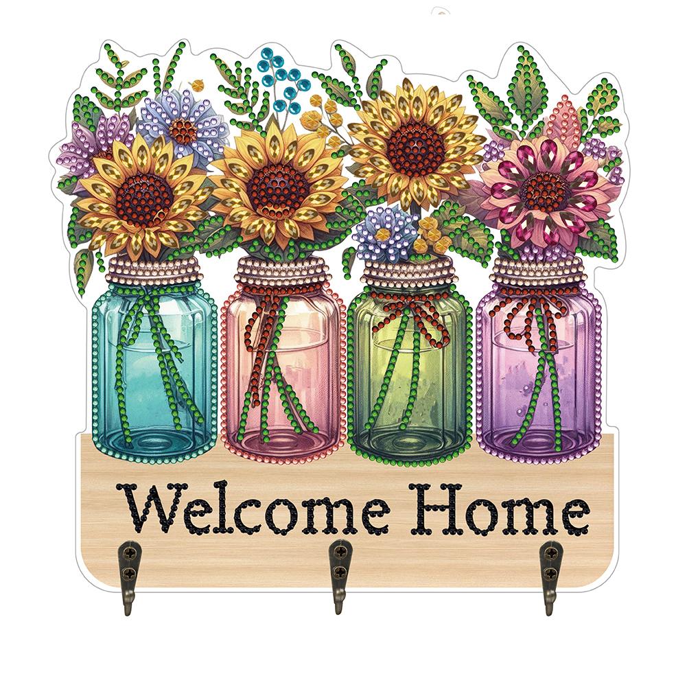 Деревянный Забавный Котенок Алмазная Живопись Подвесные Крючки Стразы Живопись Крючок для Пальто 3 Крючка Алмазная Живопись Крючок Рейлинг для Стены Шкафа