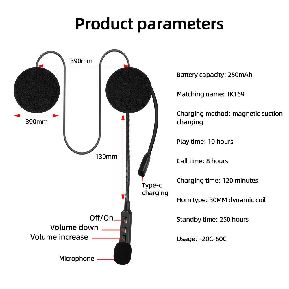 Универсальная гарнитура для шлема мотоцикла Bluetooth 5.2 беспроводные наушники гарнитура для звонков стерео для мотоциклиста MP3-плеер