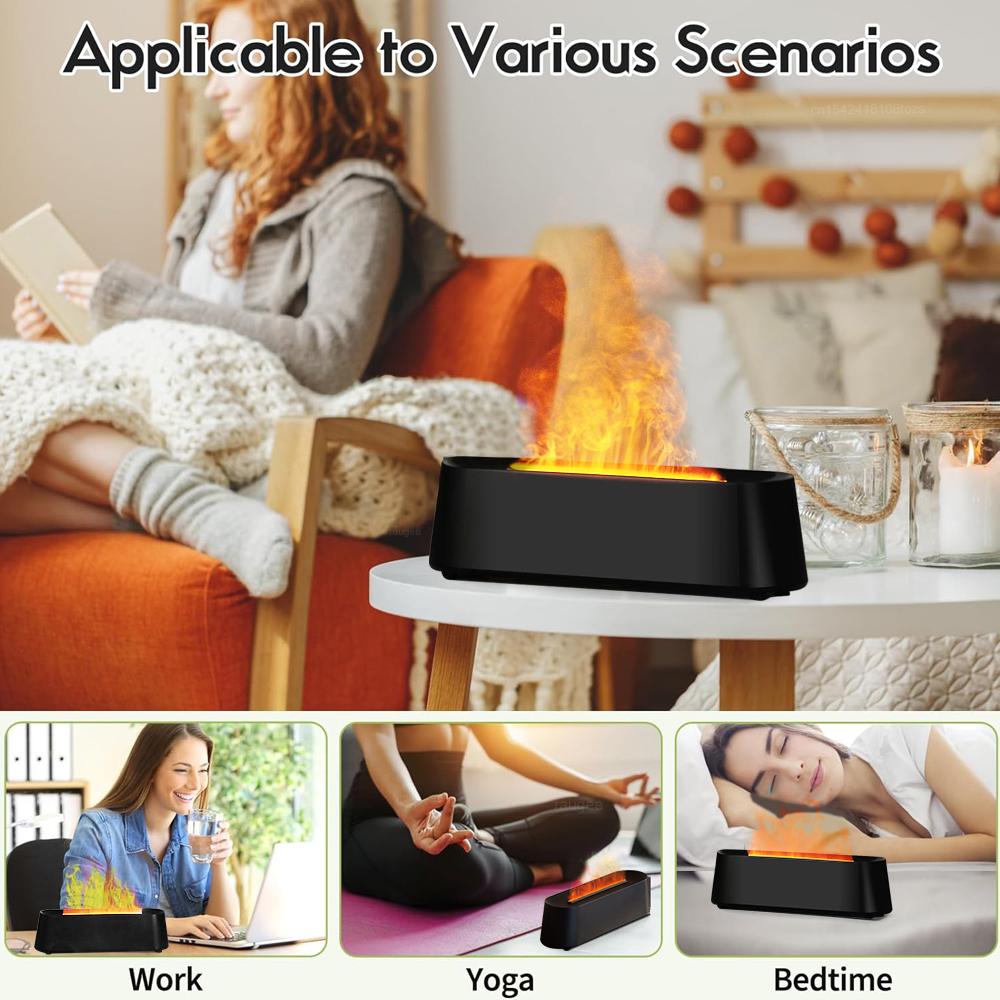 Ароматический увлажнитель воздуха с цветным пламенем, диффузор аромата 250 мл, диффузор эфирного масла, USB-диффузоры увлажнителя воздуха с пультом дистанционного управления